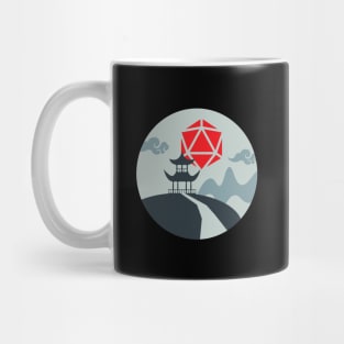 Japanese Shrine D20 Dice Sun RPG Landscape Mug